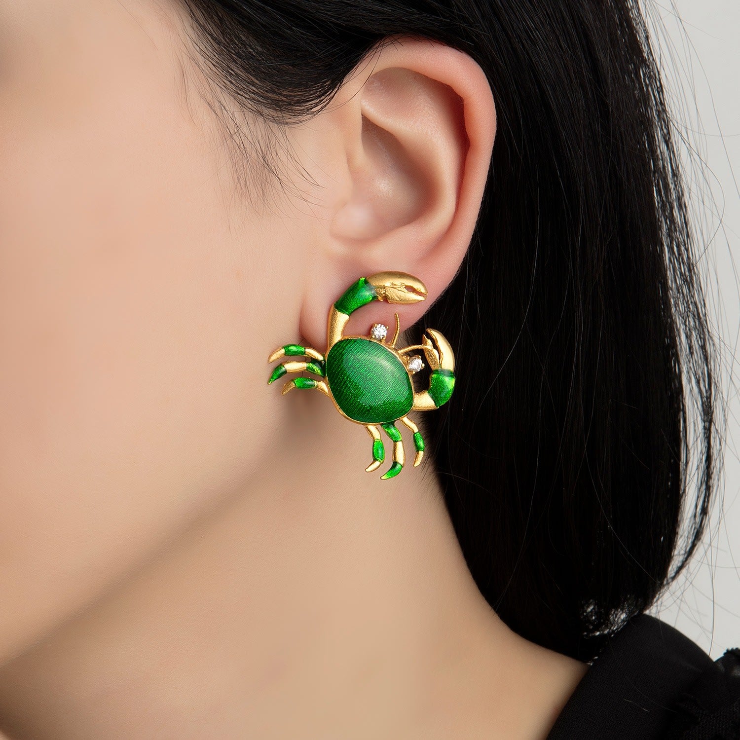 Green Crab Earrings