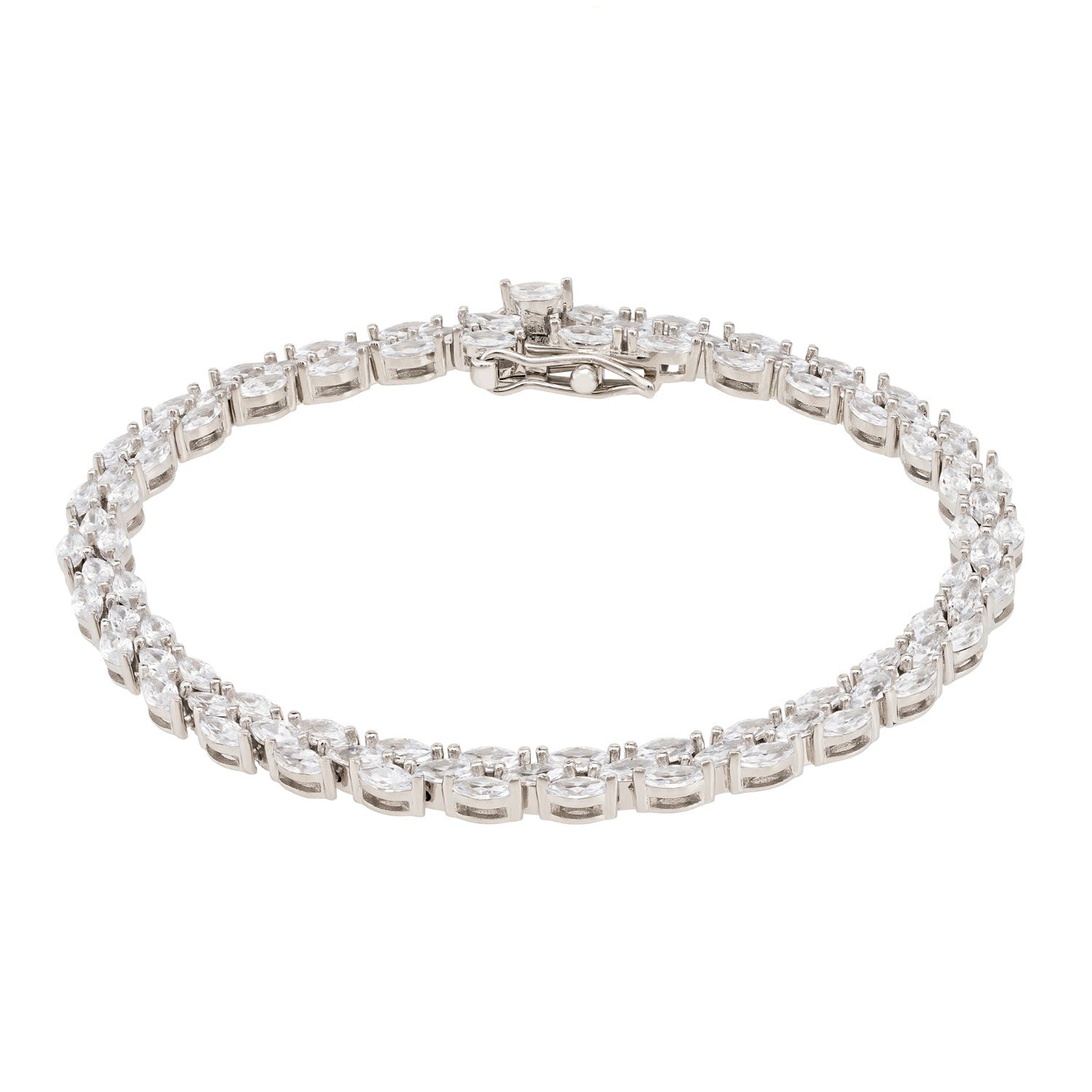 Petal Tennis Bracelet Small Silver