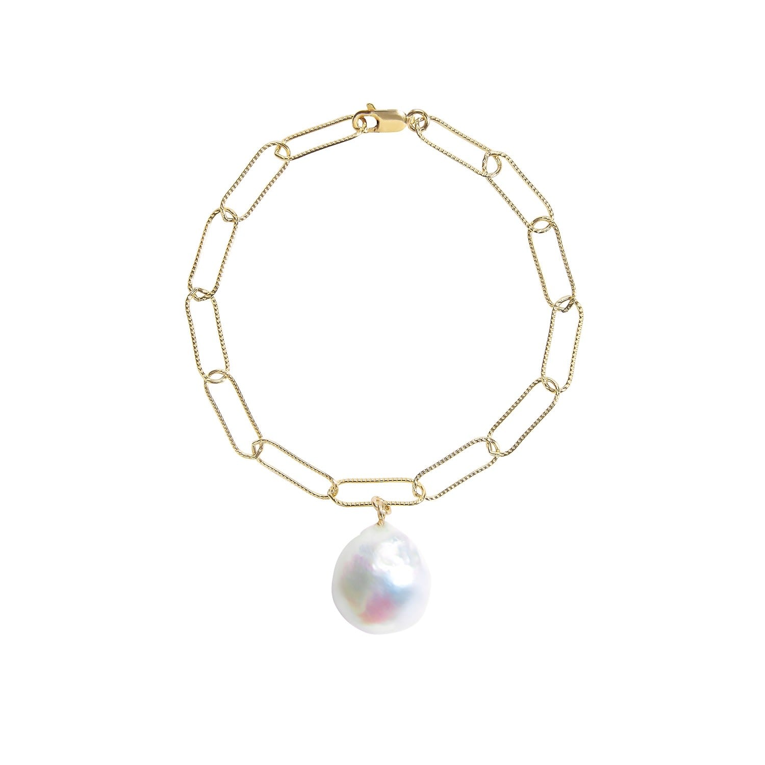 Aurelia Baroque Pearl Large Link Bracelet - Gold