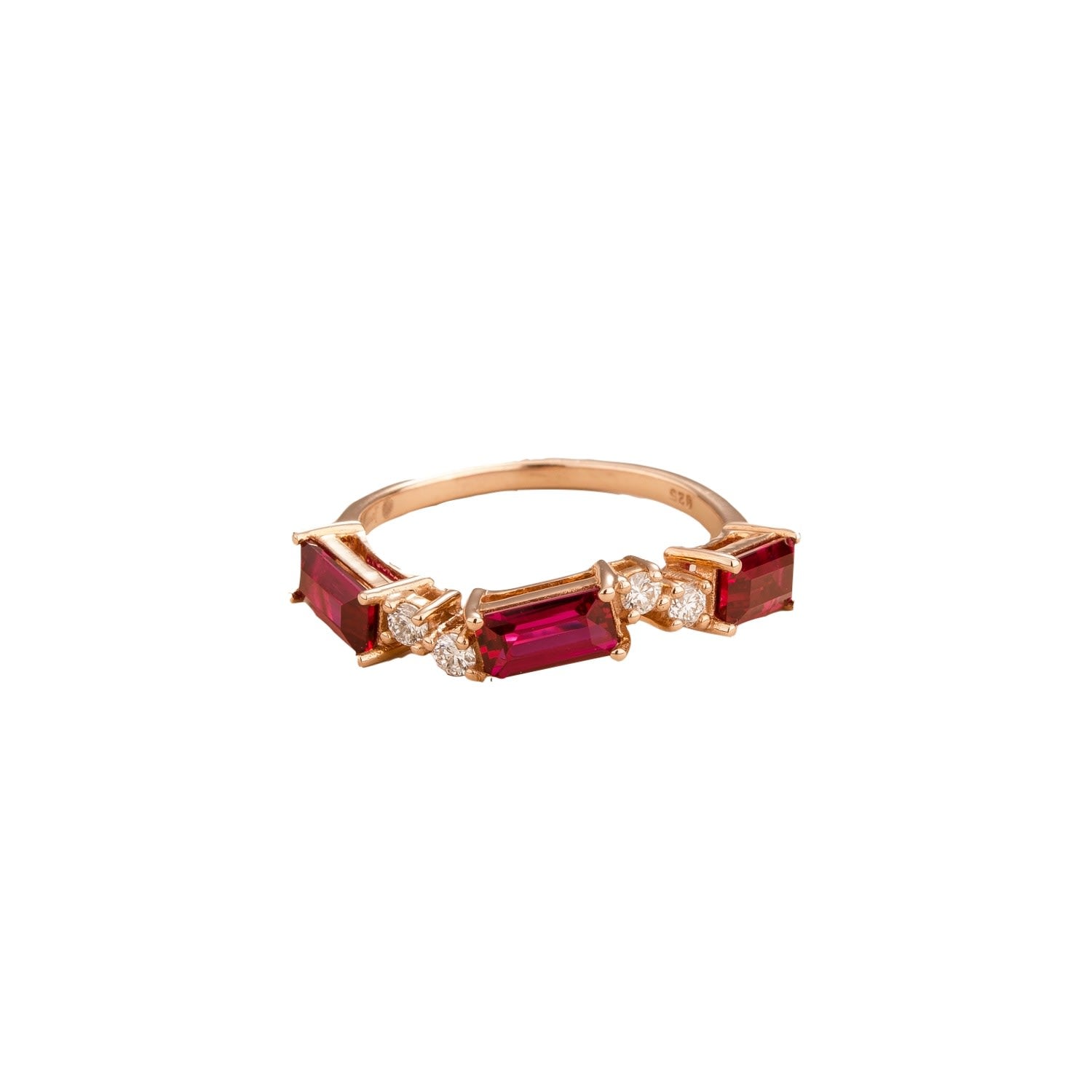 Forma Ring With Ruby And Diamond Set In Rose Gold