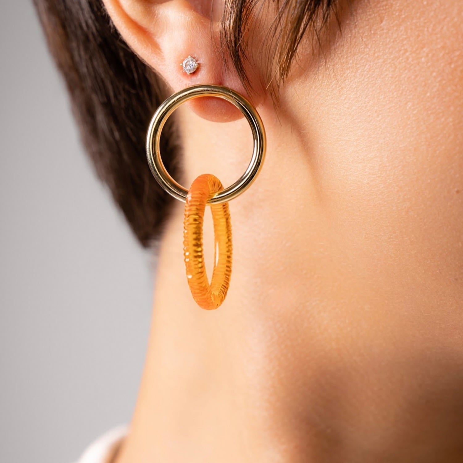 Double Drop Earrings In Honey