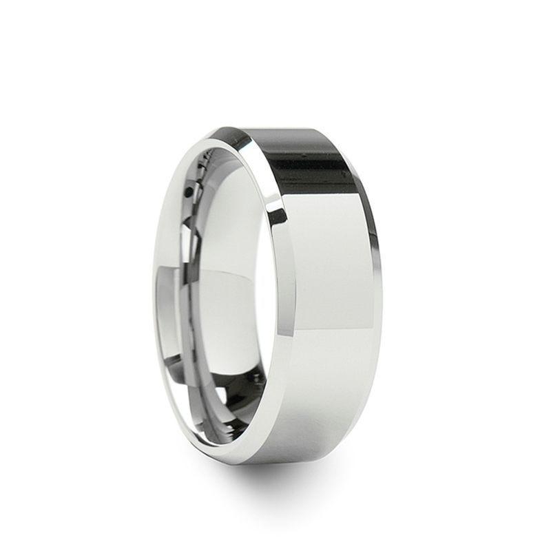 CALERA Cobalt Chrome Ring with Beveled Edges and Polished Finish (4mm–8mm)