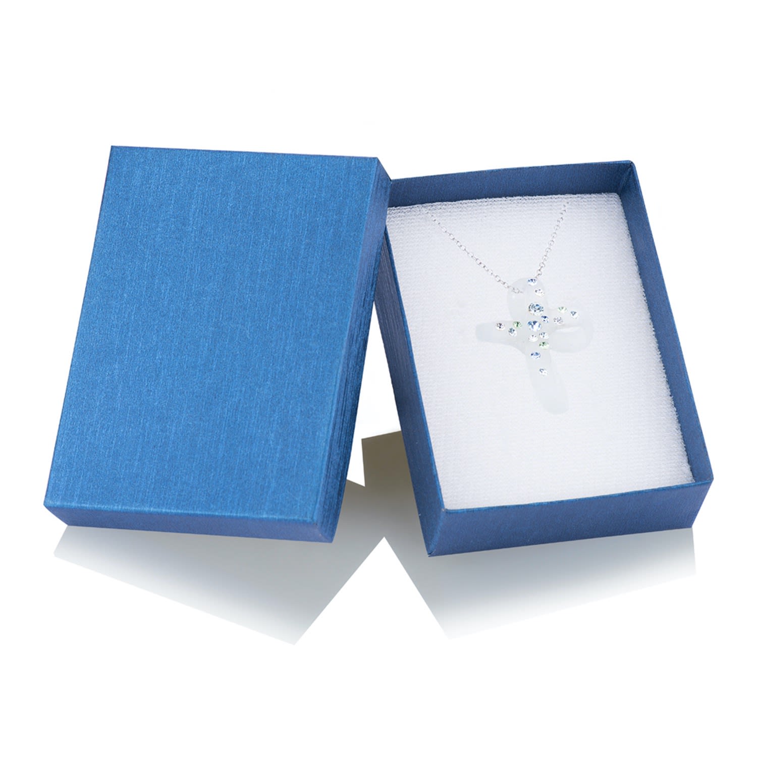 Ice Blue Bubble Cross With Swarovski Crystals