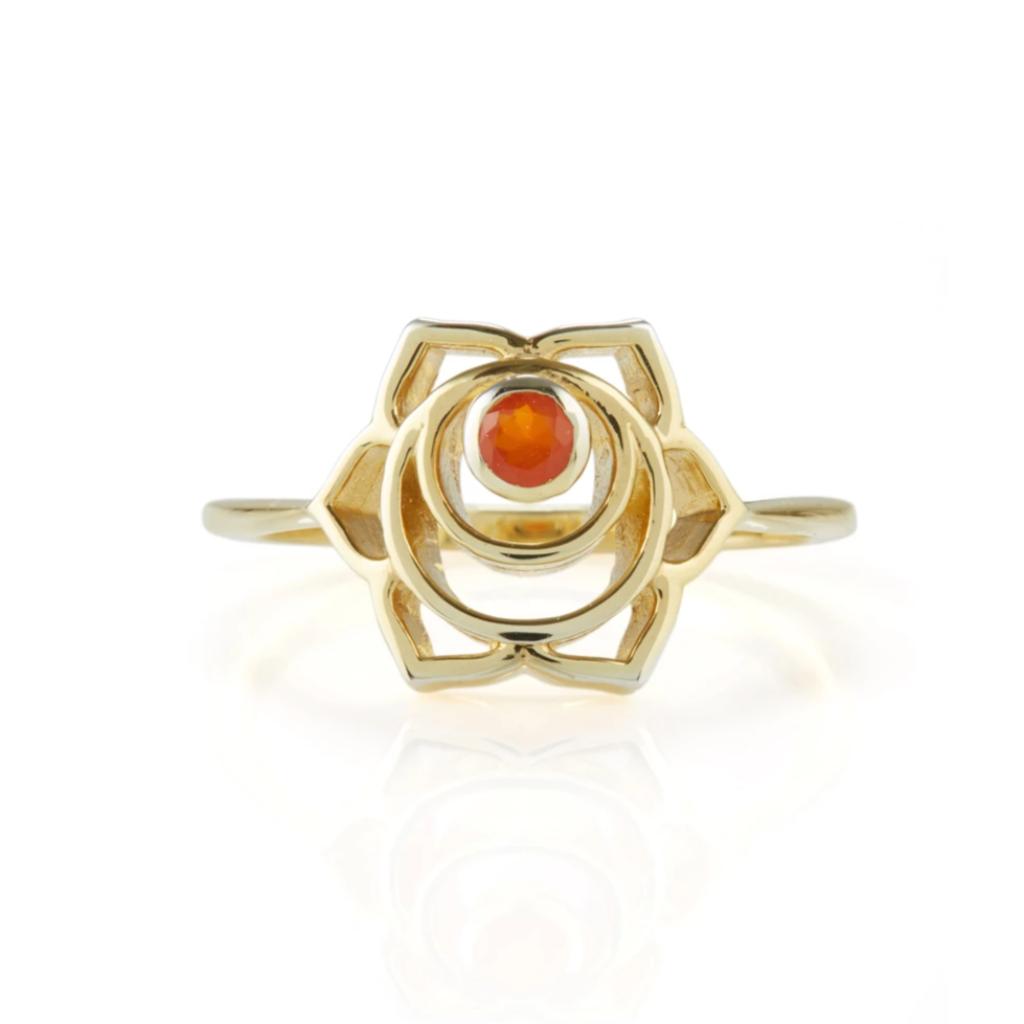 Sacral Chakra Gold Vermeil Ring - Carnelian