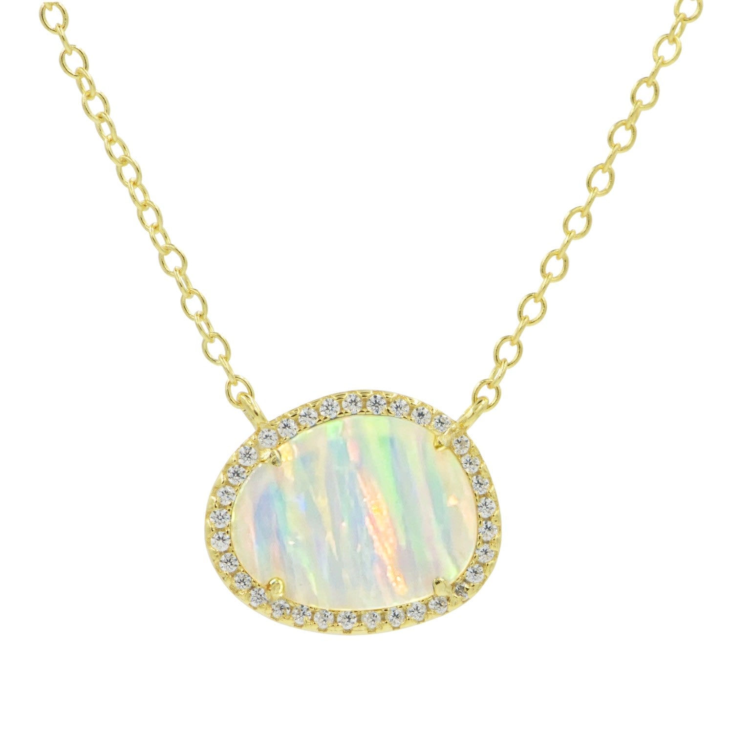 Kokoto Necklace - White Opal With Stripes