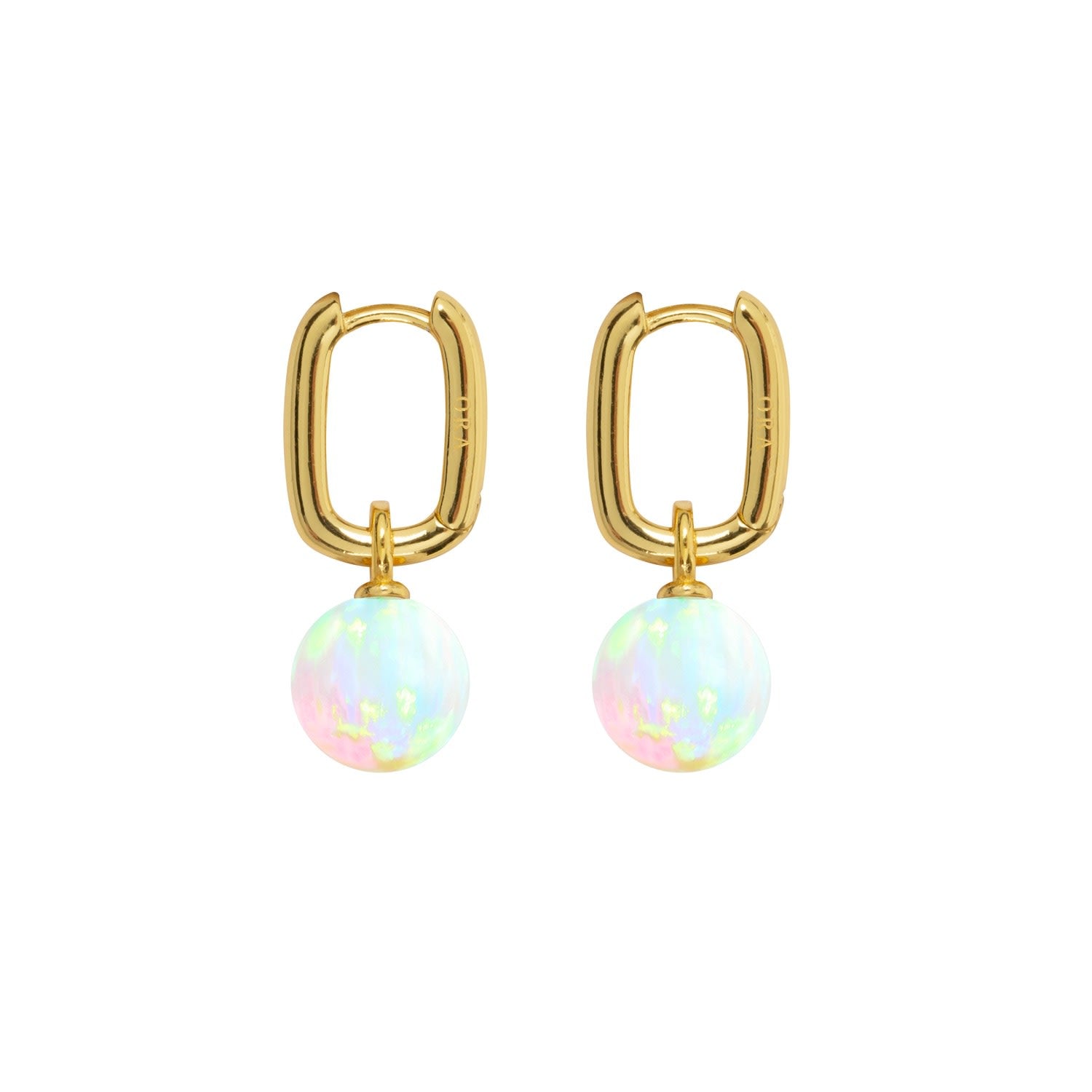 Aetia Sea Opal Hoop Earrings - Gold