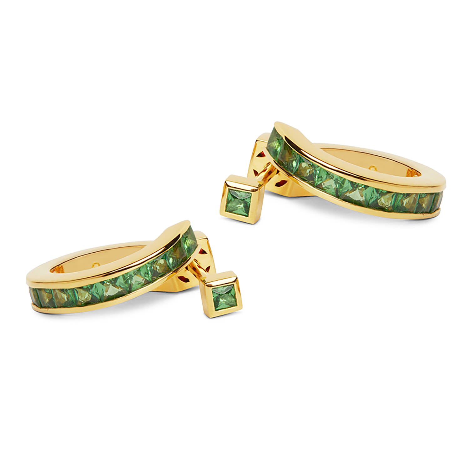 Vortex Tsavorite Earrings – Gold