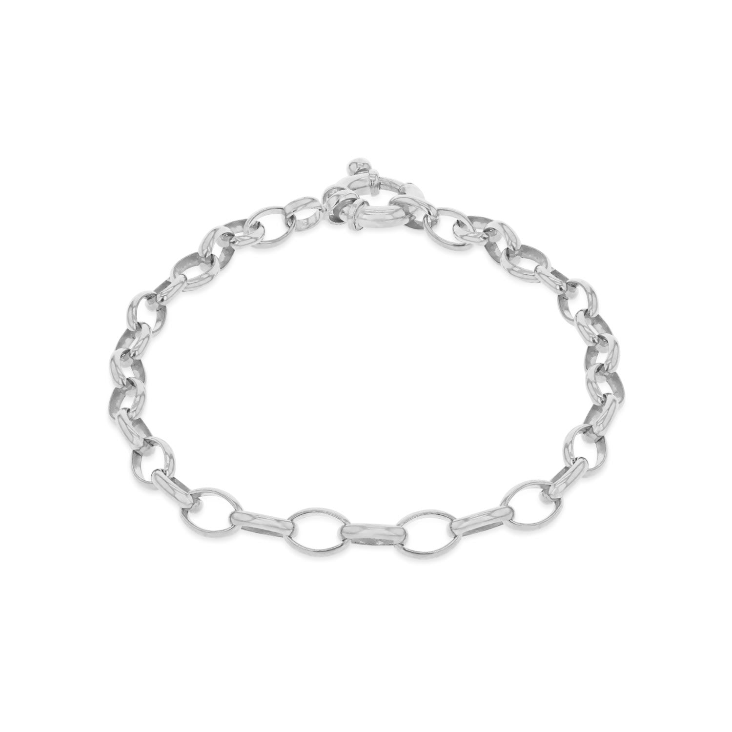 Belcher Charm Bracelet Rhodium Plated