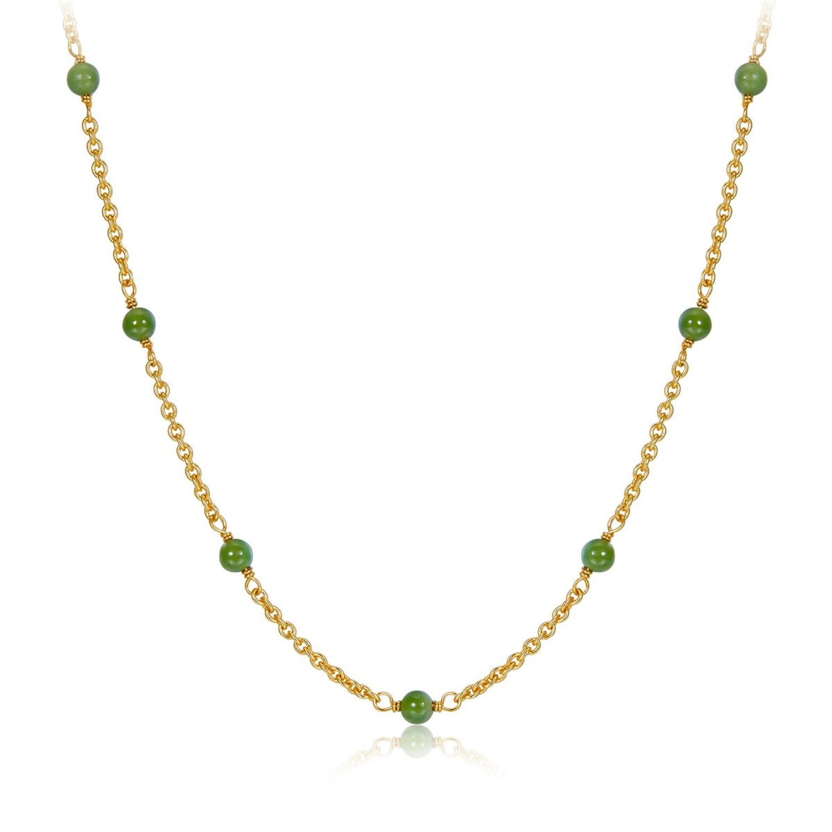 Wadj Green Jasper Gold Vermeil Necklace