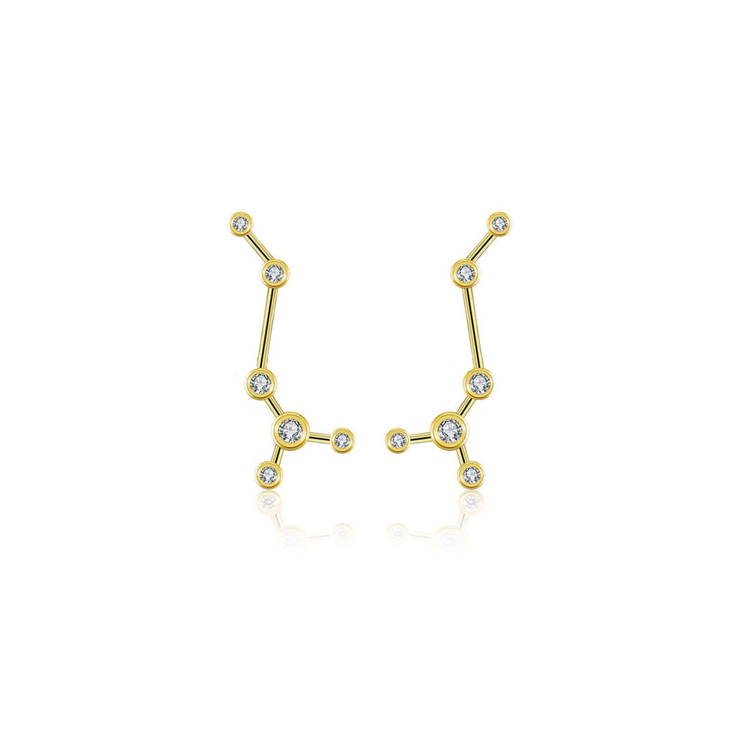 Scorpio Zodiac Constellation Earring 18K Yellow Gold & Diamond