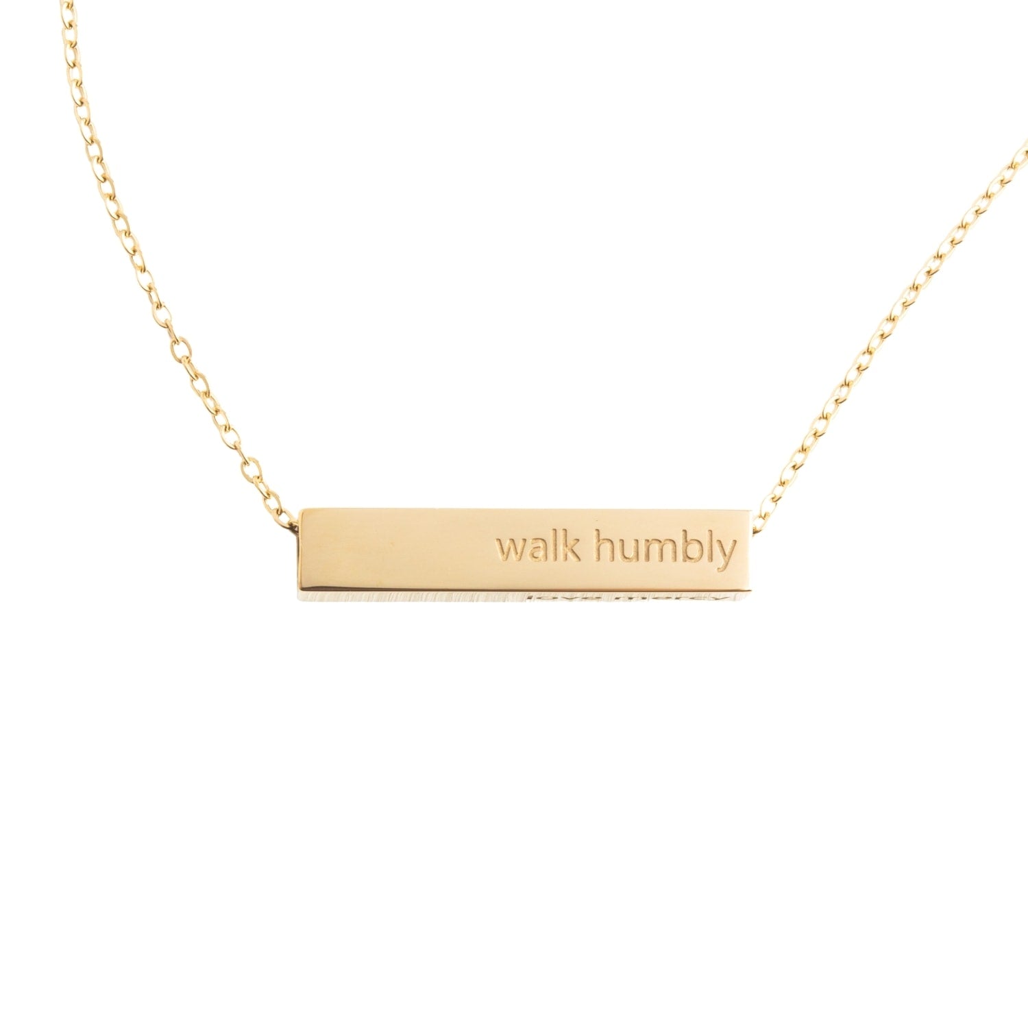 Walk Humbly Bar Necklace