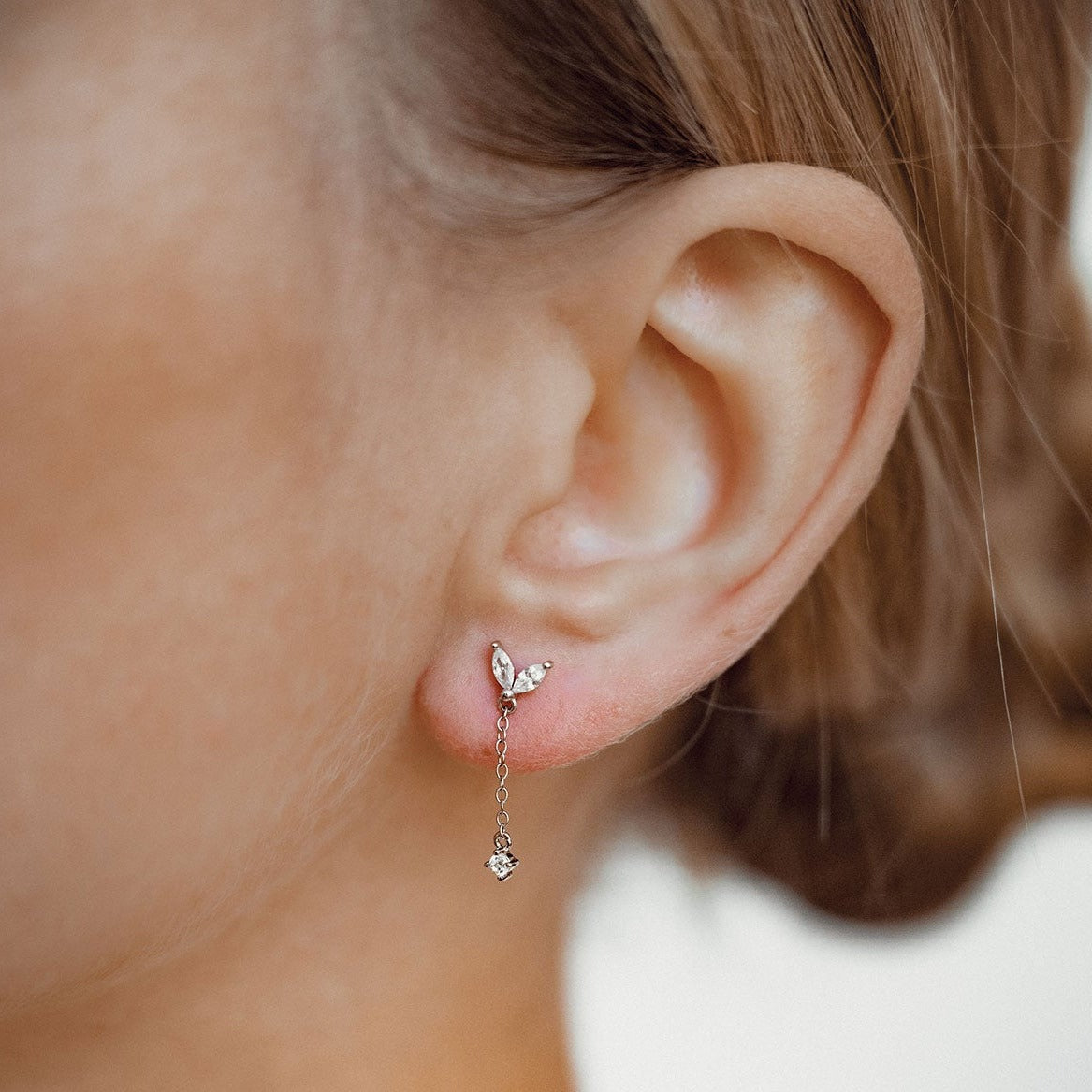 Waterdrop Stud Earrings Sterling Silver