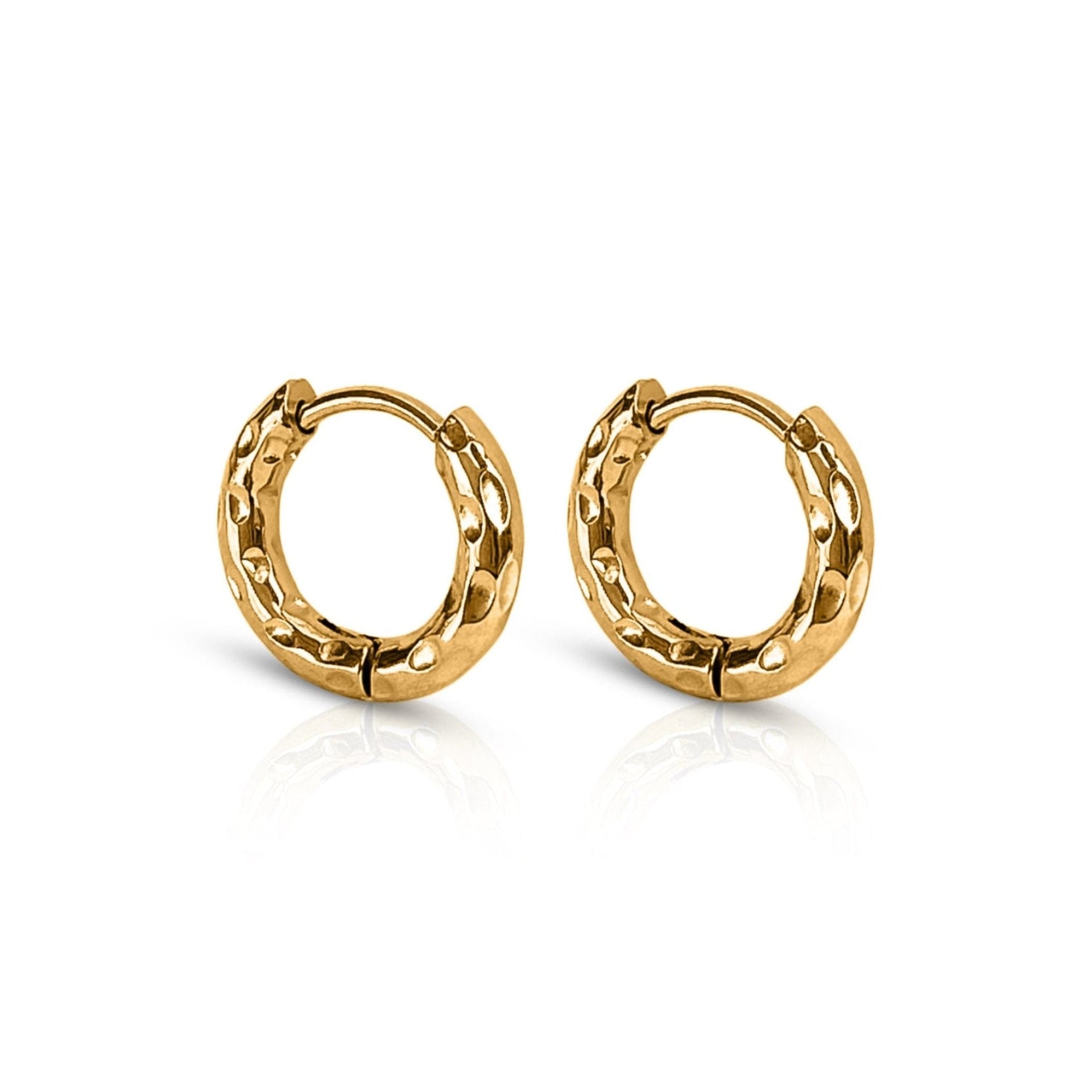 Wave Gold Huggie Hoop Waterproof Earrings