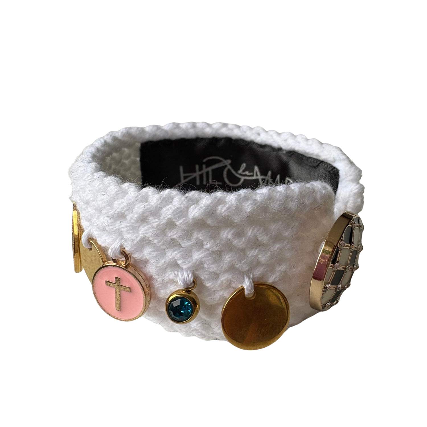Wave Narrow Bracelet | Hand Knitted | White
