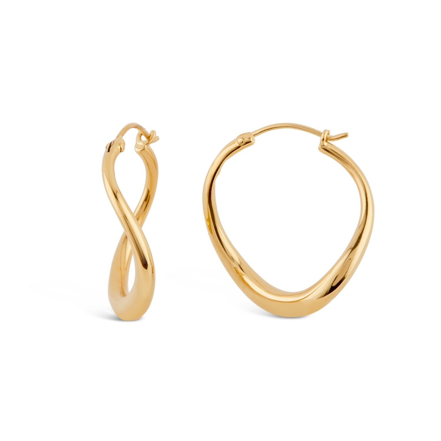 Wave Small Hoops - Gold Plated