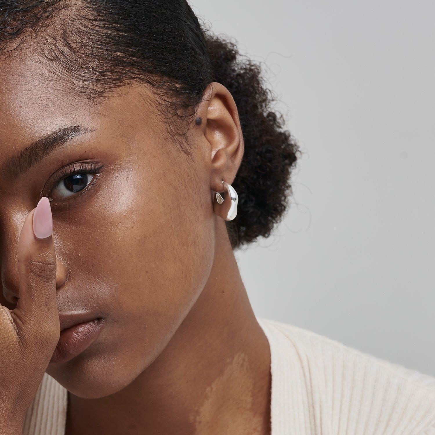 Wave Tube Hoops Silver