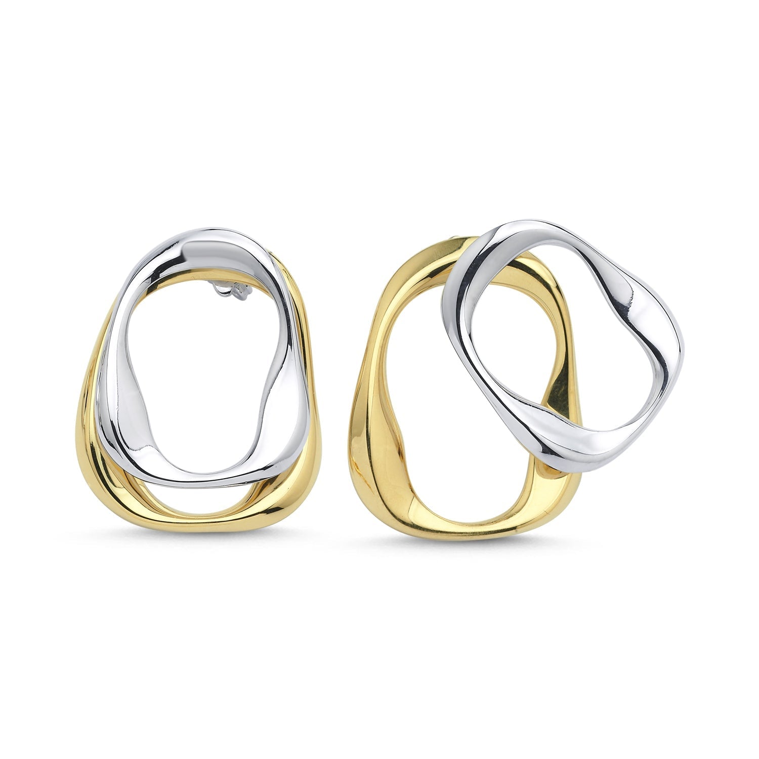 Wave Double Hoop Earrings Gold And Silver