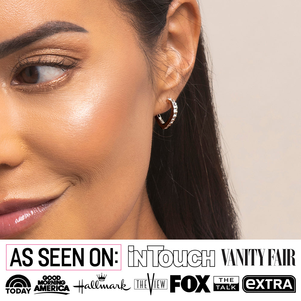 Waverly 18k White Gold Plated 16mm Hoop Earrings with Swarovski Crystals