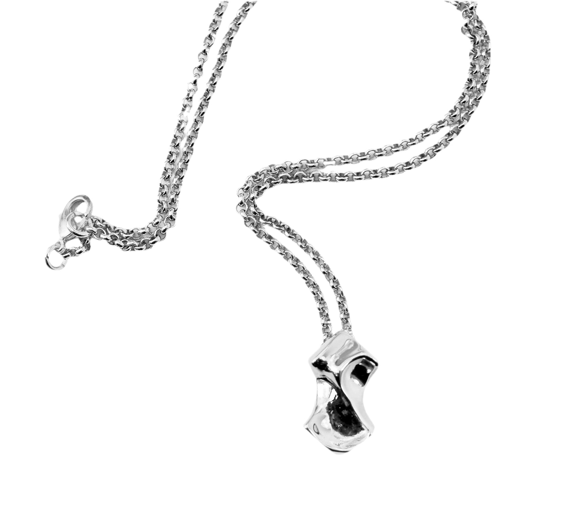 Waves Small Pendant Necklace - Silver