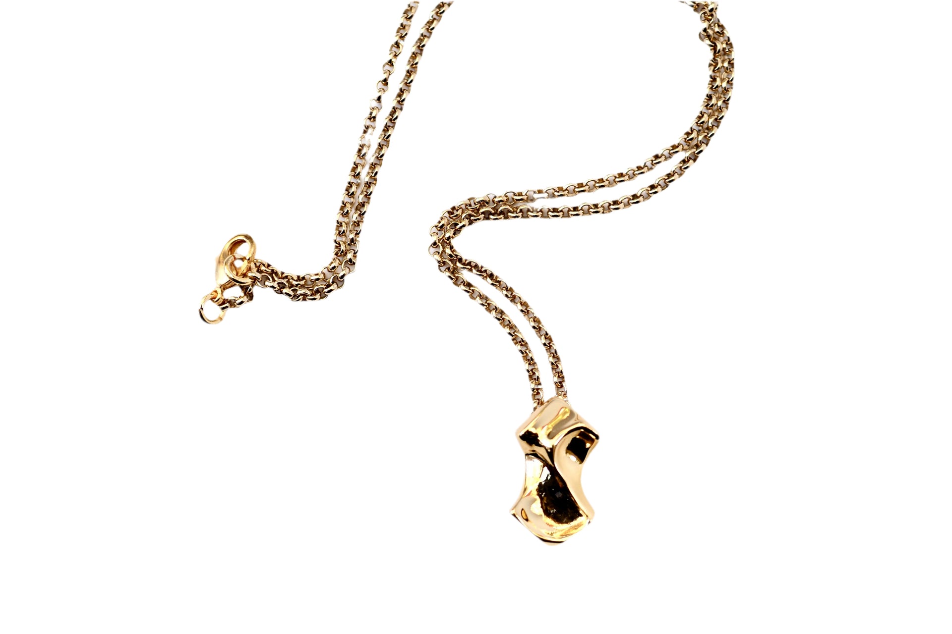 Waves Small Pendant Necklace - Gold