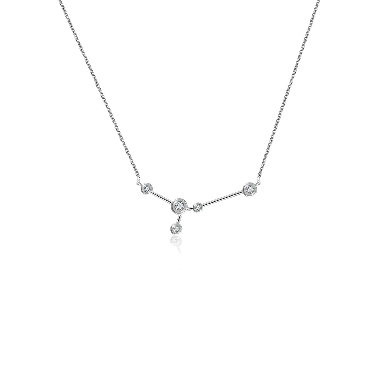 Cancer Zodiac Constellation Necklace 18K White Gold & Diamond
