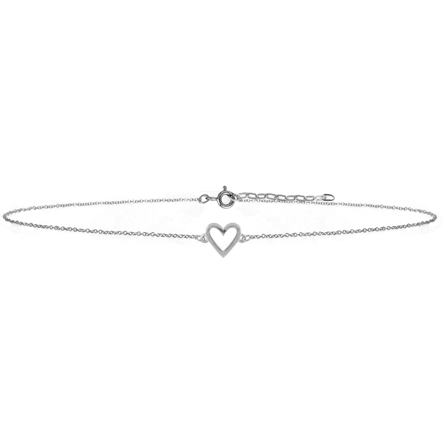 Heart Choker Necklace Silver