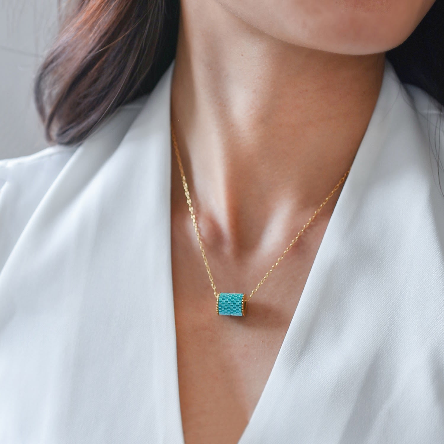 Everyday Single Bead Necklace - Turquoise