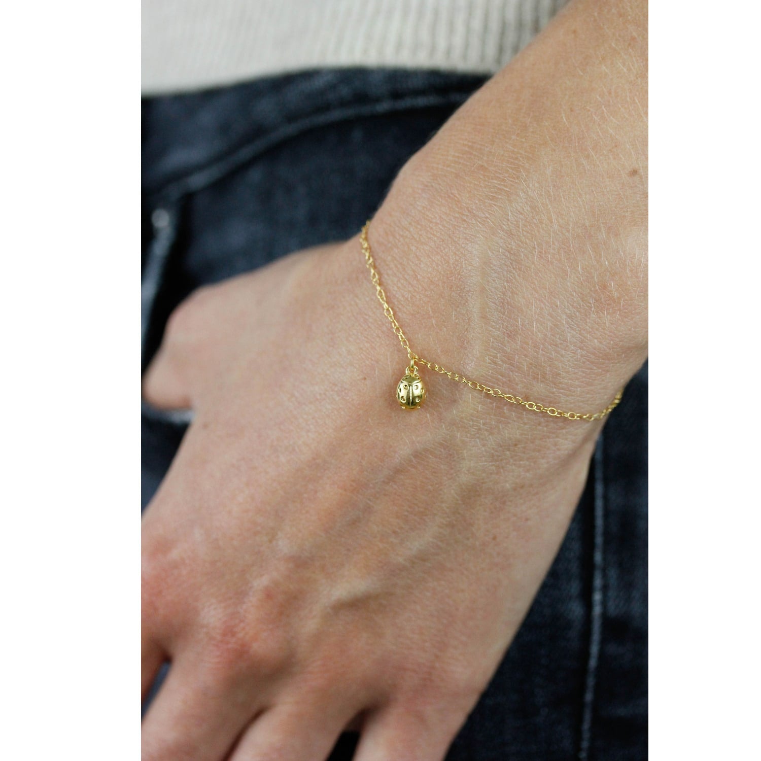 Ladybird Bracelet - Gold - Wings Closed
