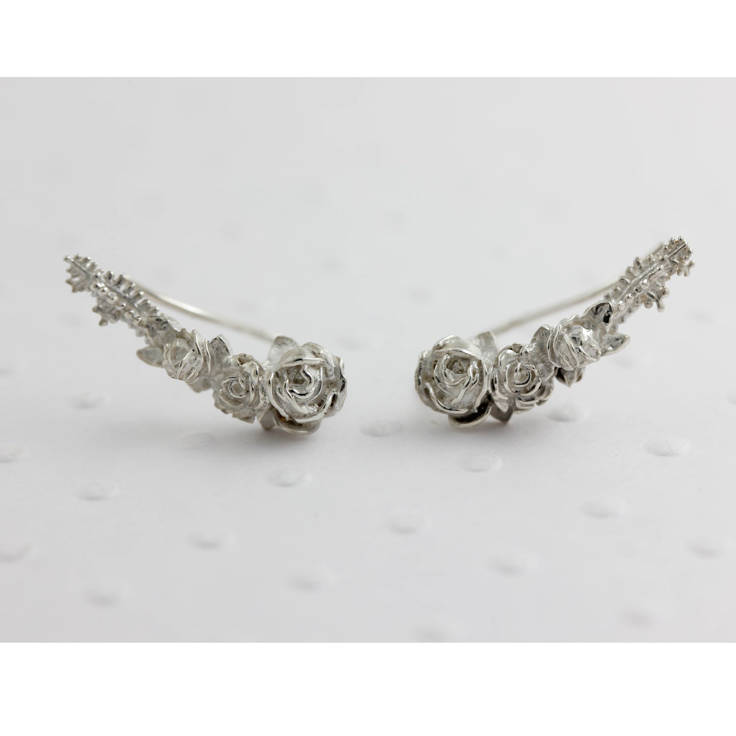 Rose Climber Earring Single - Silver