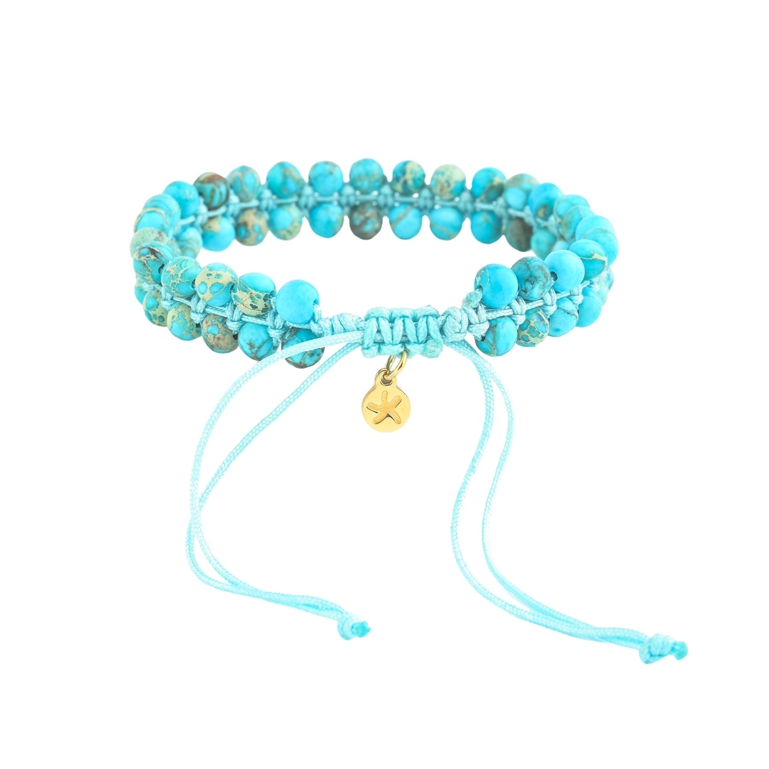 Wear Blue Handwoven Beaded Bracelet In Turquoise