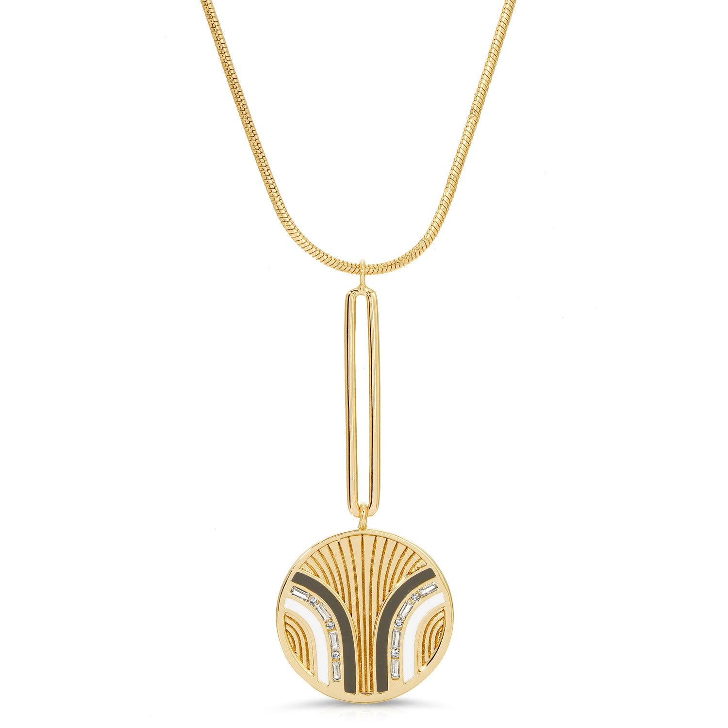 South Beach Pendulum Necklace- Grey/White