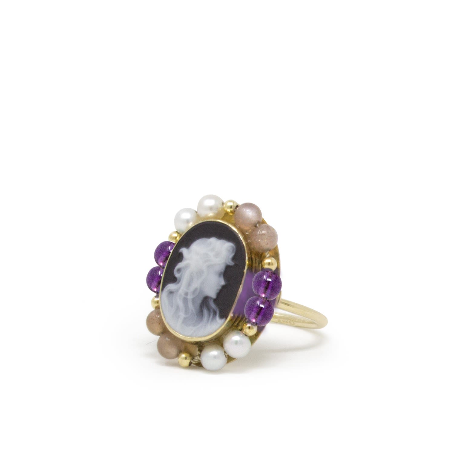 Little Lovelies Gold-Plated Black Cameo Ring