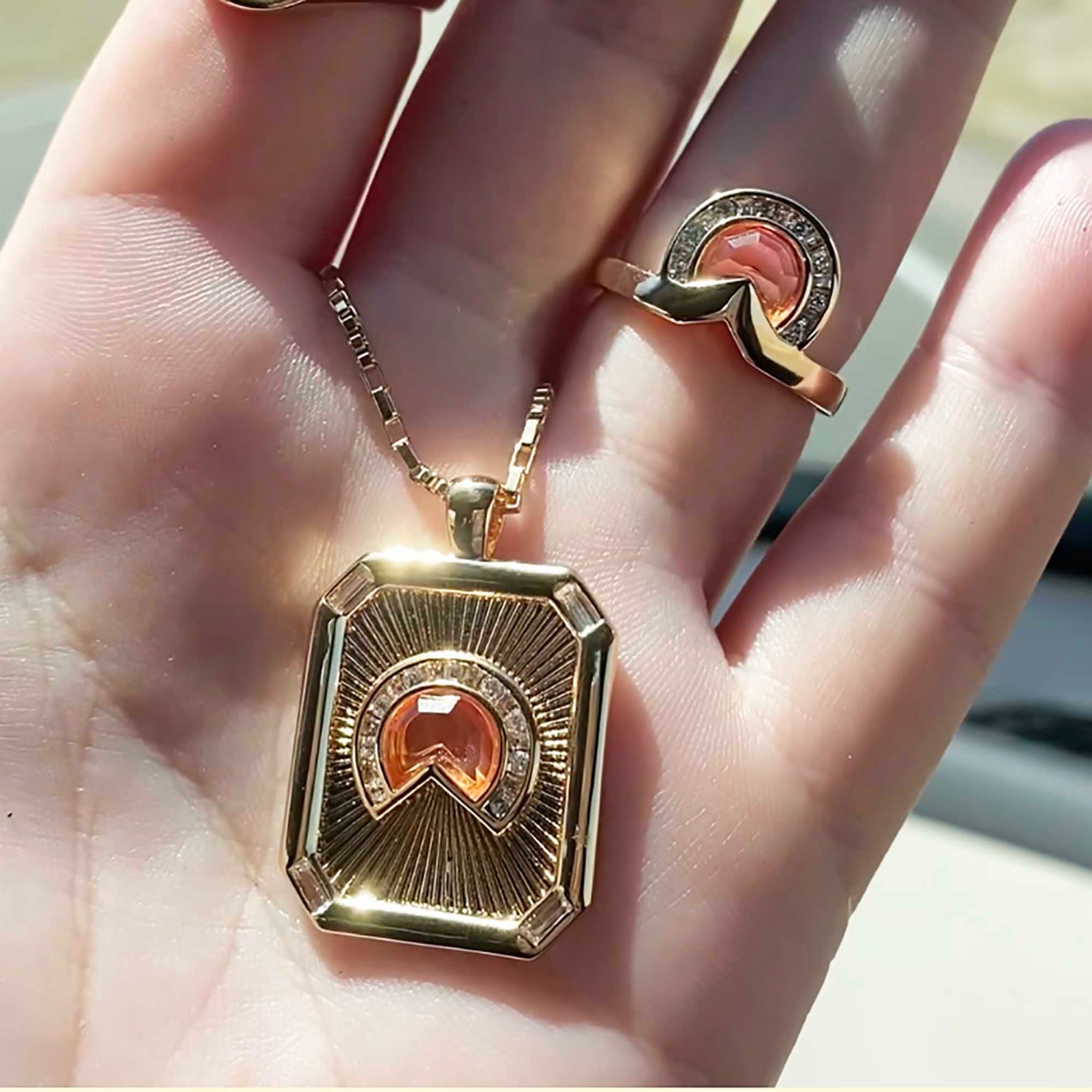 Daybreak Medallion Necklace- Sun