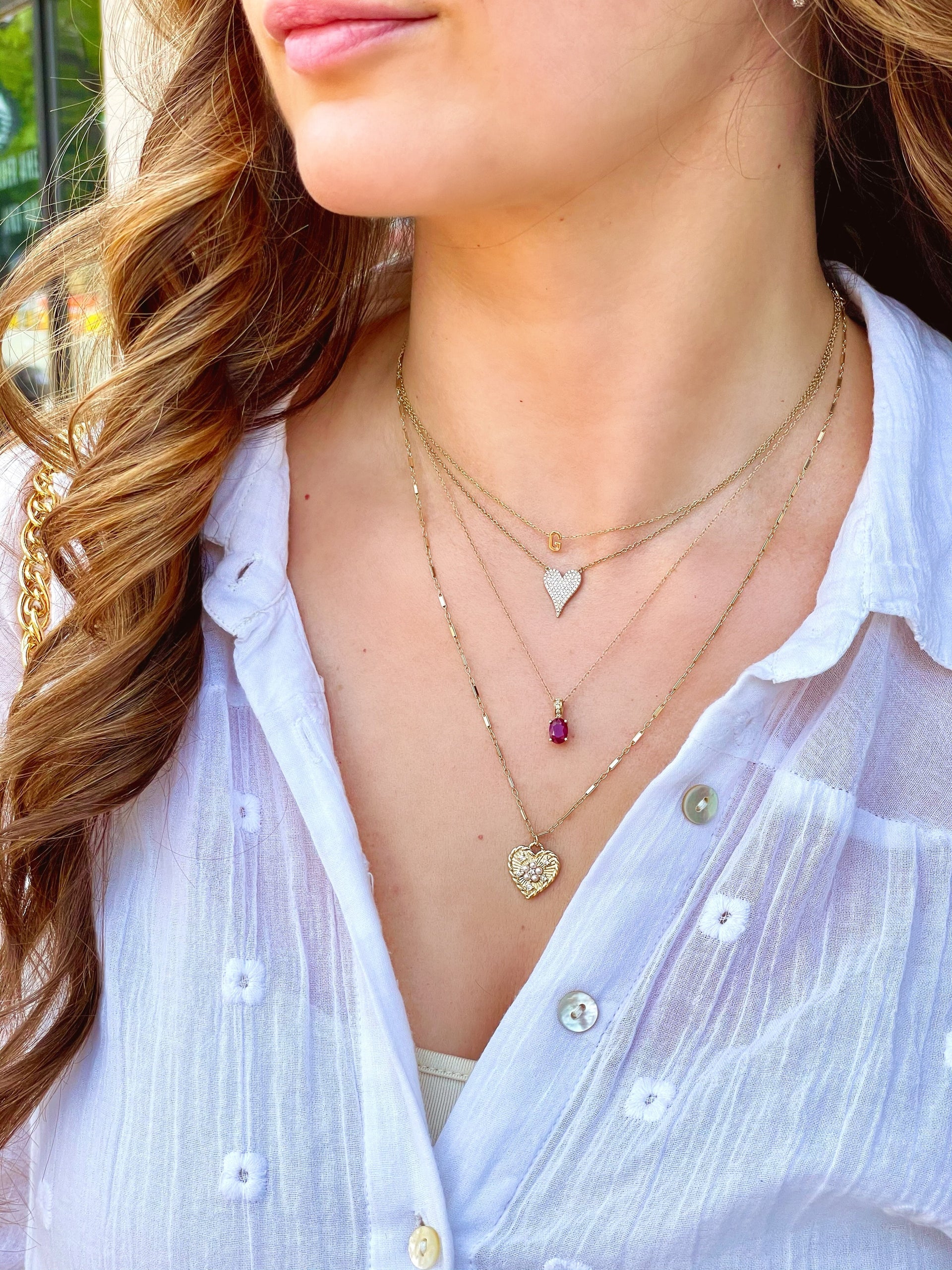 Bella Heart Pearl Necklace
