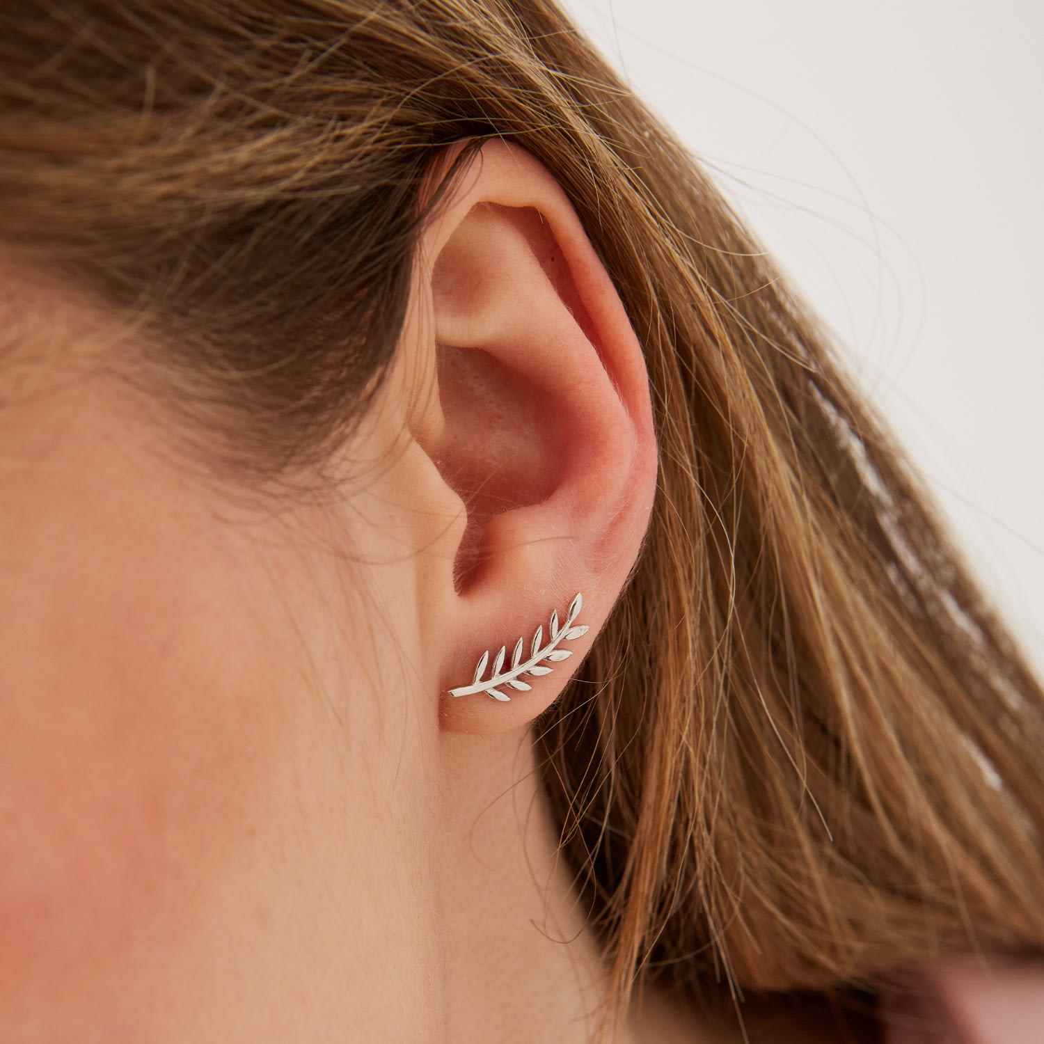 Wheat Earrings Ear Of Wheat Sterling Silver Stud Earring - Silver