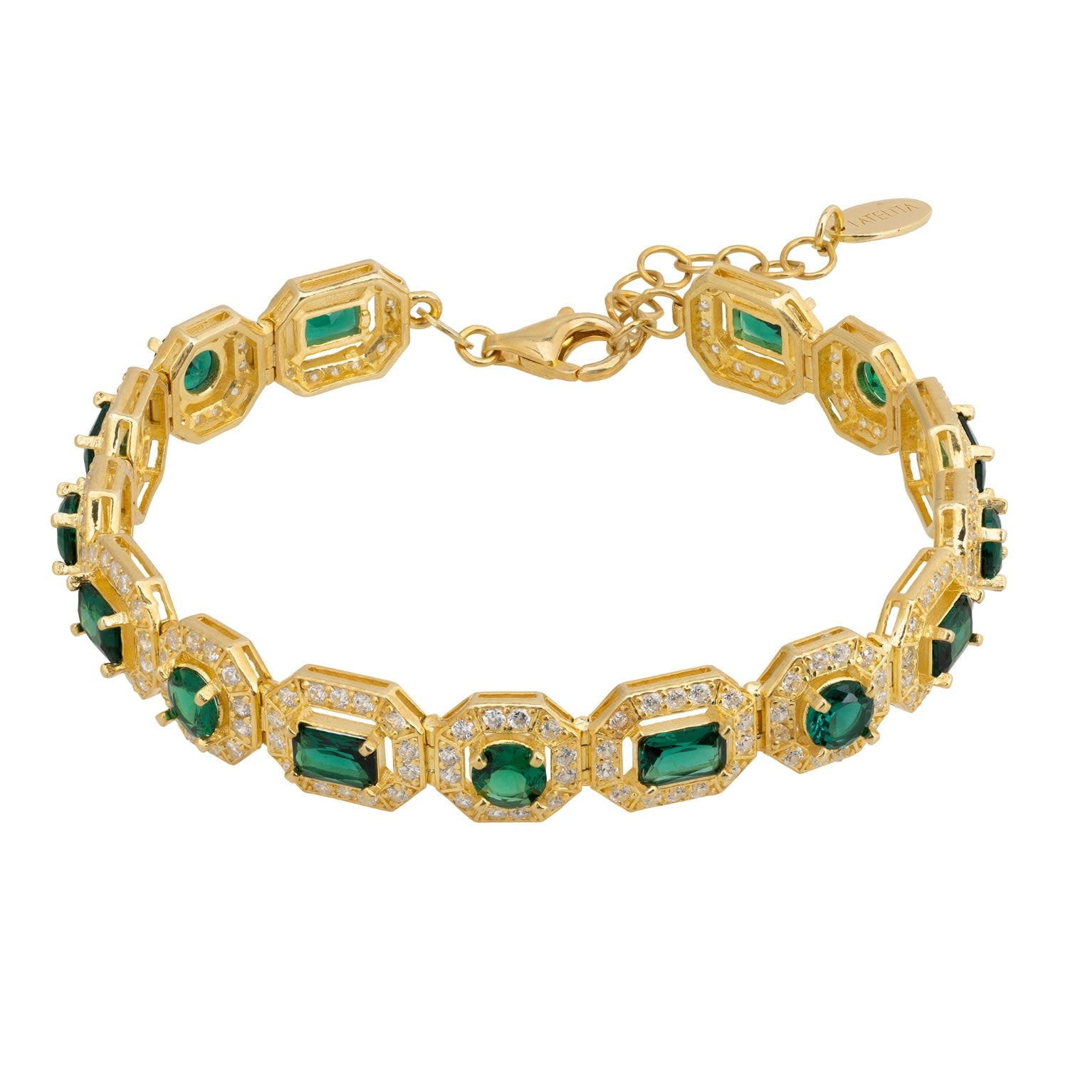 Whistledown Emerald Gemstone Bracelet Gold