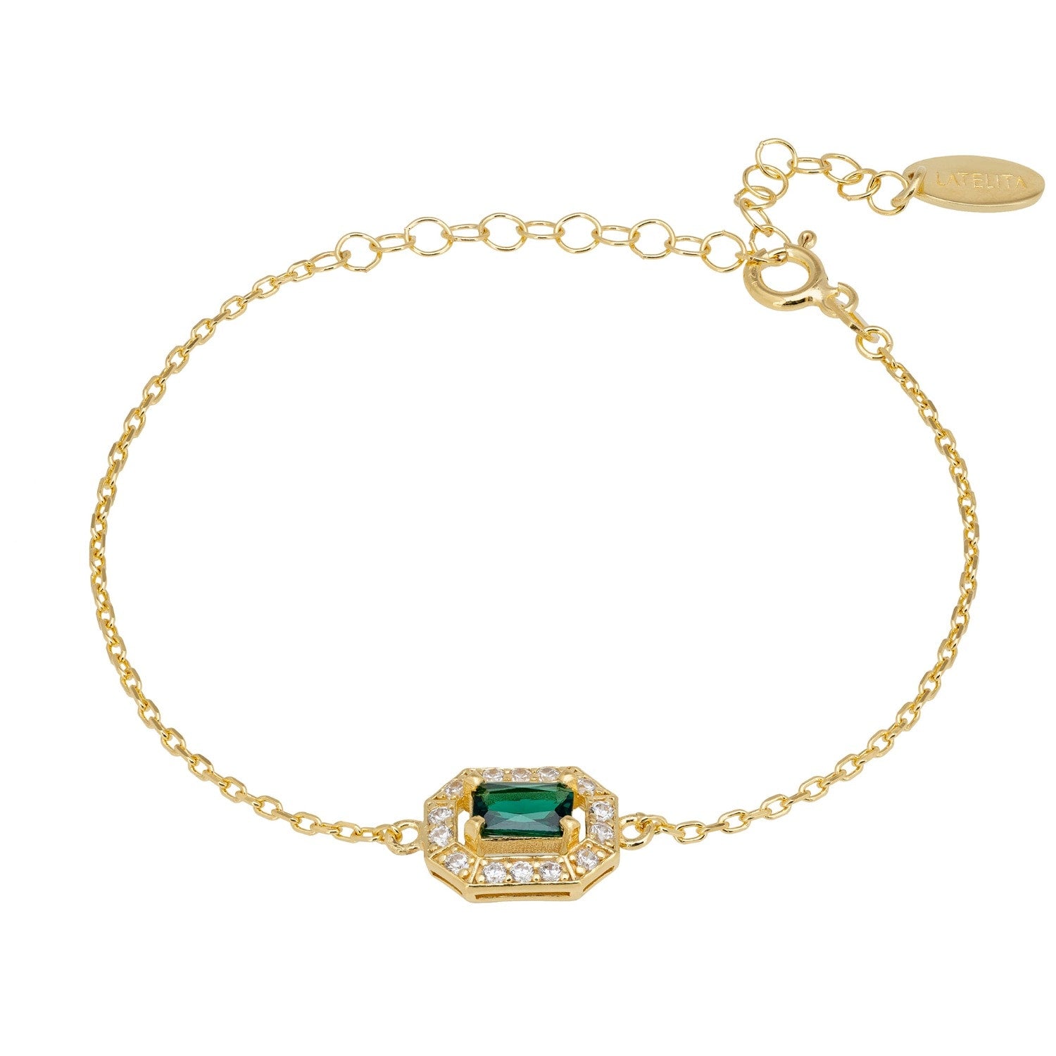 Whistledown Gemstone Bracelet Emerald Gold