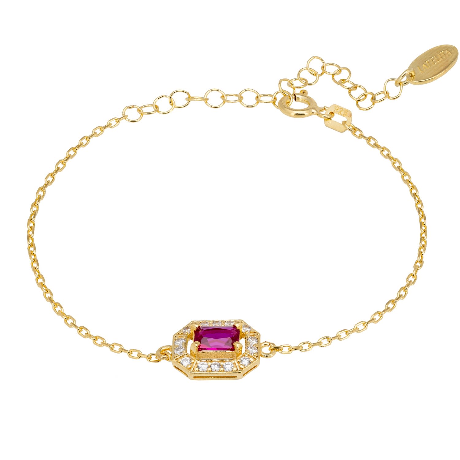 Whistledown Gemstone Bracelet Ruby Gold