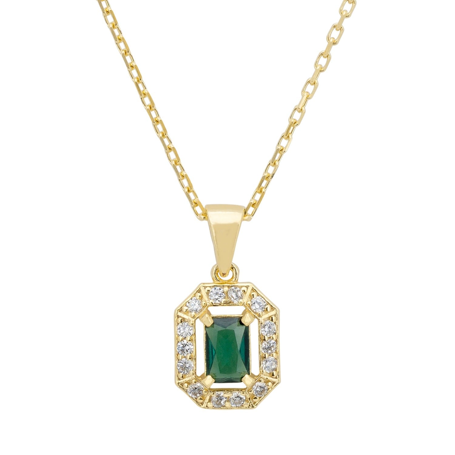 Whistledown Gemstone Pendant Necklace Emerald Gold