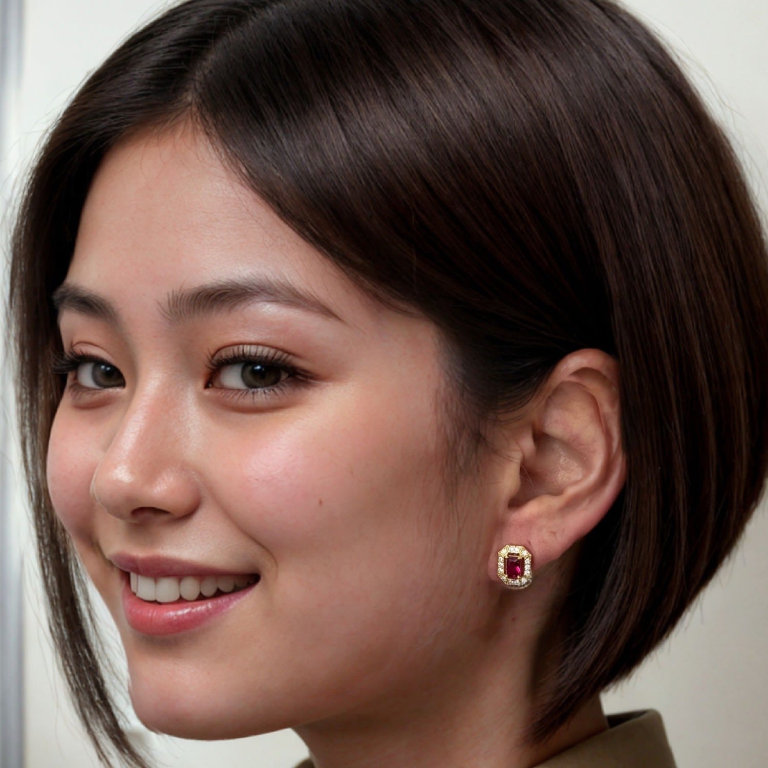 Whistledown Gemstone Stud Earrings Ruby Gold