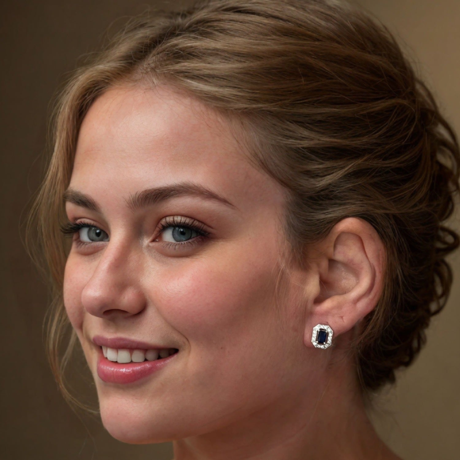 Whistledown Gemstone Stud Earrings Sapphire Silver