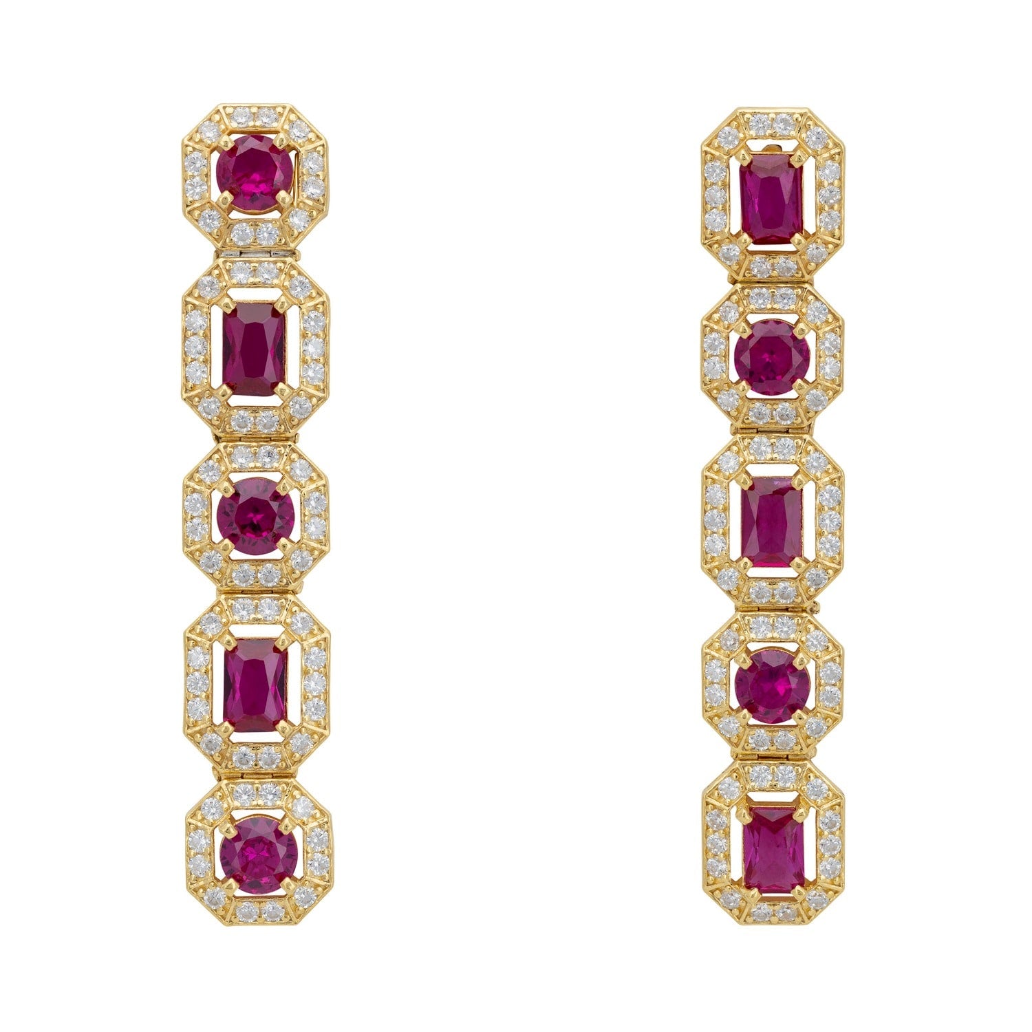 Whistledown Ruby Gemstone Earrings Gold