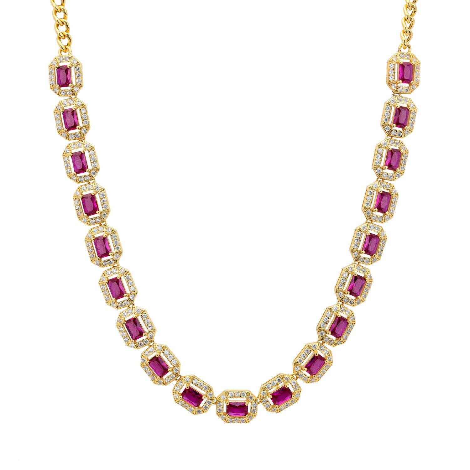 Whistledown Ruby Gemstone Necklace Gold