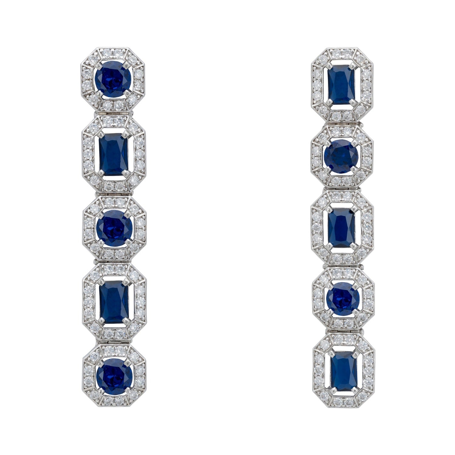 Whistledown Sapphire Gemstone Earrings Silver