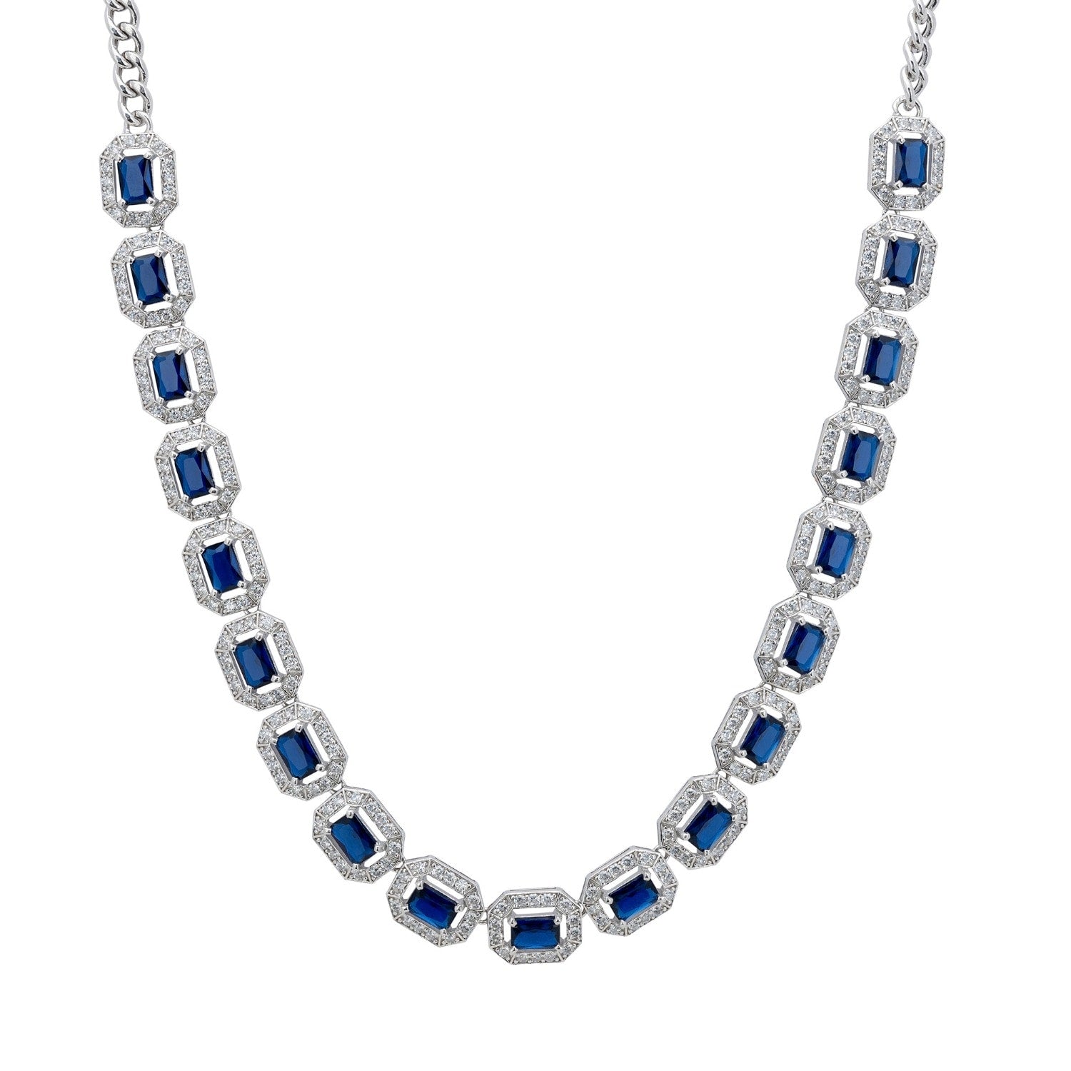 Whistledown Sapphire Gemstone Necklace Silver