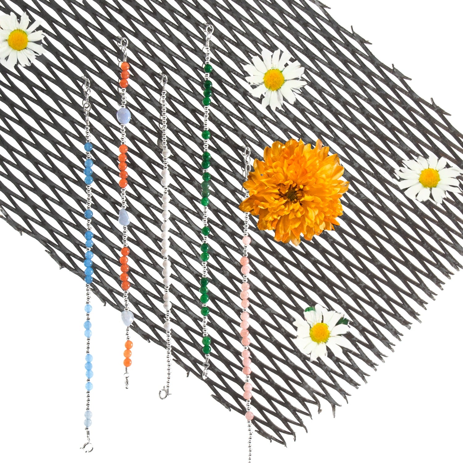 Blue Agate Lucia Silver & Stone Bracelet