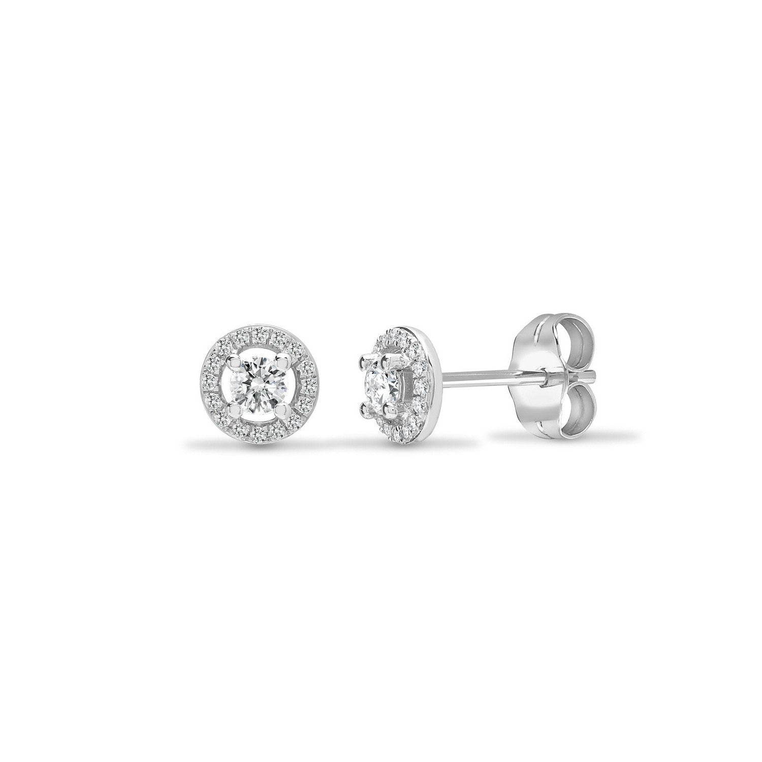 White Diamond Cluster Earrings