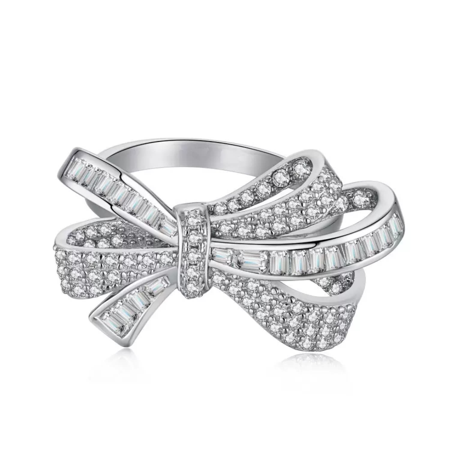 White Gold Brilliant Diamond Bow Ring