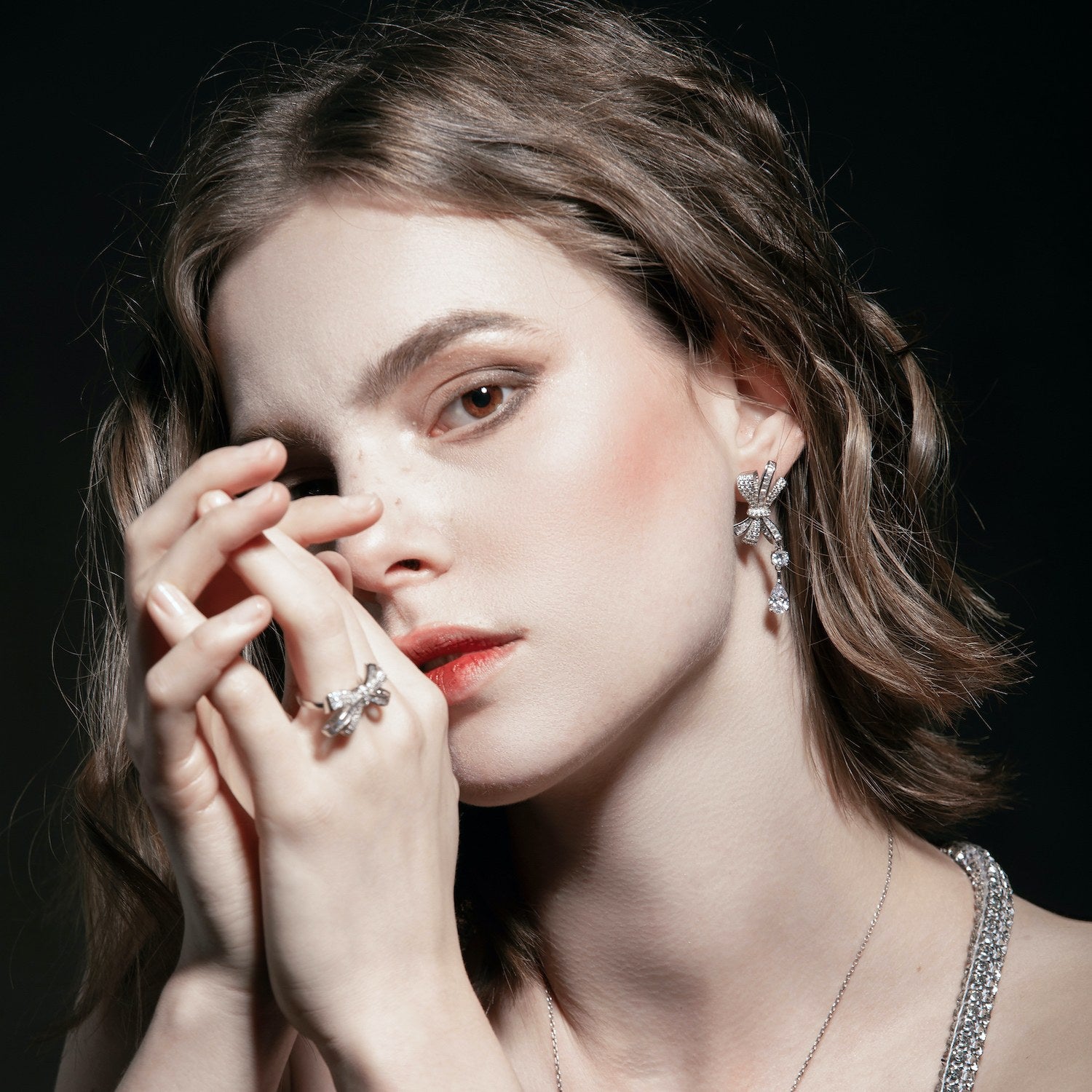 White Gold Brilliant Diamond Bow Ring