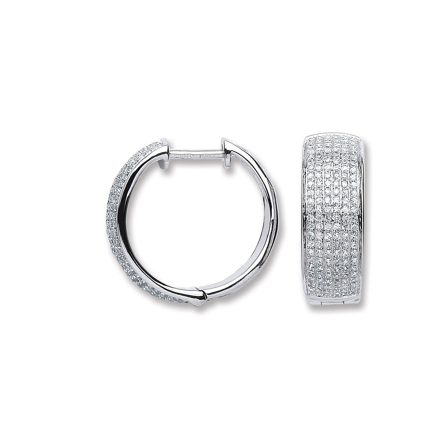 White Gold Diamond Hoop Earrings